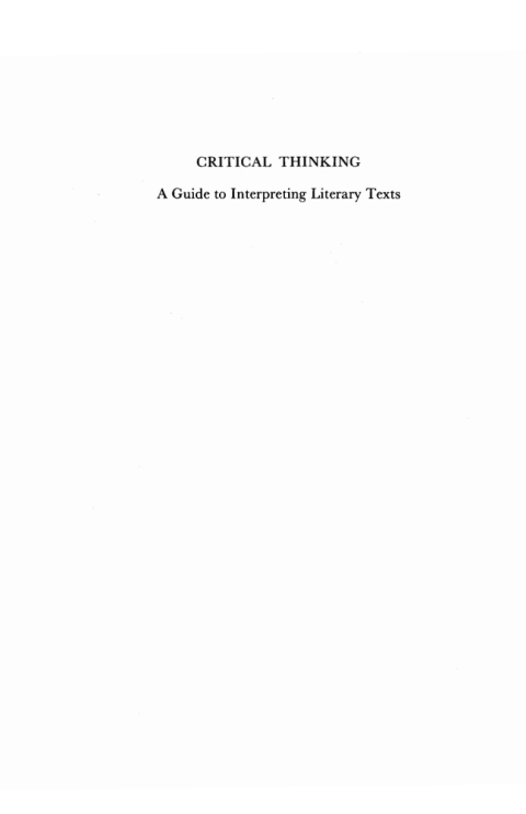 Critical Thinking